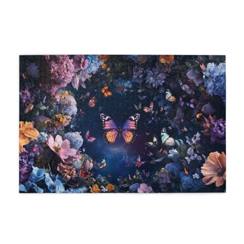 Schöner bunter Blumenschmetterling Holzpuzzles 1000 Teile perfekt für Game Nights Geschicklichkeitsspiel für die ganze Familie Raumdekoration Schöner bunter Blumenschmetterling Holzpuzzles 1000 Teile perfekt für Game Nights Geschicklichkeitsspiel für die ganze Familie Raumdekoration von POKXAEU