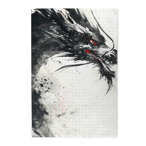 Schwarzer Drache Holzpuzzles 1000 Teile perfekt für Game Nights Geschicklichkeitsspiel für die ganze Familie Raumdekoration Schwarzer Drache Holzpuzzles 1000 Teile perfekt für Game Nights Geschicklichkeitsspiel für die ganze Familie Raumdekoration von POKXAEU