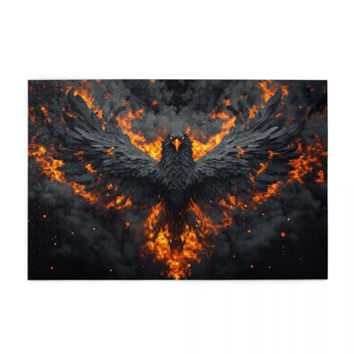 Schwarzer Rauchadler Puzzles für Erwachsene 1000 Teile für Heimdekoration, Geschenke, Familien-Puzzle, perfekt für Spieleabende von POKXAEU