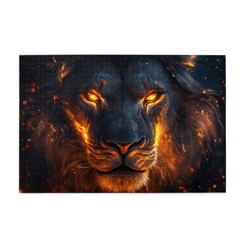 Tier: Flammenlöwe Puzzle 1000 Teile, Holzpuzzles für Erwachsene und Kinder Geschenk, Impossible Puzzle, Geschicklichkeitsspiele Tier: Flammenlöwe Puzzle 1000 Teile, Holzpuzzles für Erwachsene und Kinder Geschenk, Impossible Puzzle, Geschicklichkeitsspiele von POKXAEU
