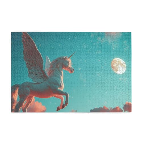 Vollmond-Einhorn Holzpuzzles 1000 Teile perfekt für Game Nights Geschicklichkeitsspiel für die ganze Familie Raumdekoration Vollmond-Einhorn Holzpuzzles 1000 Teile perfekt für Game Nights Geschicklichkeitsspiel für die ganze Familie Raumdekoration von POKXAEU