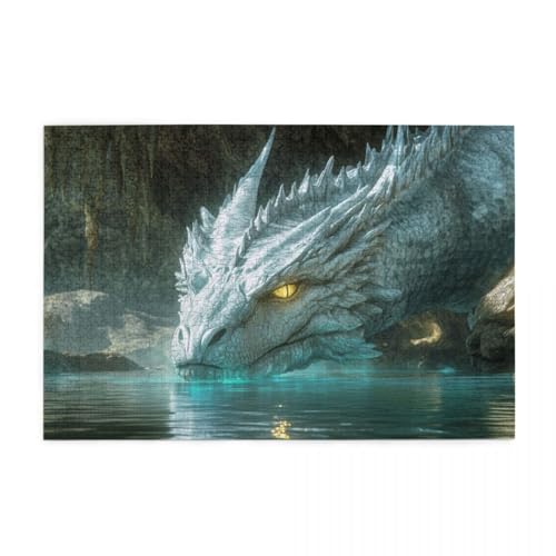 White Dragon in The cave Puzzle 1000 Teile, Holzpuzzles für Erwachsene, Impossible Puzzle perfekt für Game Nights, Familie Und Freunde White Dragon in The cave Puzzle 1000 Teile, Holzpuzzles für Erwachsene, Impossible Puzzle perfekt für Game Nights, Familie Und Freunde von POKXAEU