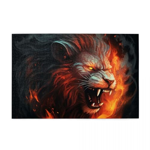 Wilder Feuerlöwe Holzpuzzles 1000 Teile perfekt für Game Nights Geschicklichkeitsspiel für die ganze Familie Raumdekoration Wilder Feuerlöwe Holzpuzzles 1000 Teile perfekt für Game Nights Geschicklichkeitsspiel für die ganze Familie Raumdekoration von POKXAEU