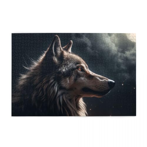 Wolf am Nachthimmel Puzzle 1000 Teile, Holzpuzzles für Erwachsene und Kinder Geschenk, Impossible Puzzle, Geschicklichkeitsspiele Wolf am Nachthimmel Puzzle 1000 Teile, Holzpuzzles für Erwachsene und Kinder Geschenk, Impossible Puzzle, Geschicklichkeitsspiele von POKXAEU