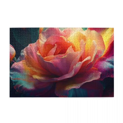 Wunderschöne Bunte Blumen Puzzle 1000 Teile, Holzpuzzles für Erwachsene und Kinder Geschenk, Impossible Puzzle, Geschicklichkeitsspiele Wunderschöne Bunte Blumen Puzzle 1000 Teile, Holzpuzzles für Erwachsene und Kinder Geschenk, Impossible Puzzle, Geschicklichkeitsspiele von POKXAEU