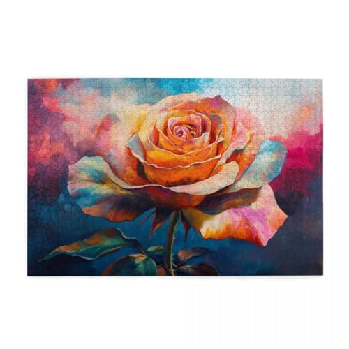 Wunderschöne Rosen in Ölgemälde Puzzle 1000 Teile, Holzpuzzles für Erwachsene, Impossible Puzzle perfekt für Game Nights, Familie Und Freunde Wunderschöne Rosen in Ölgemälde Puzzle 1000 Teile, Holzpuzzles für Erwachsene, Impossible Puzzle perfekt für Game Nights, Familie Und Freunde von POKXAEU