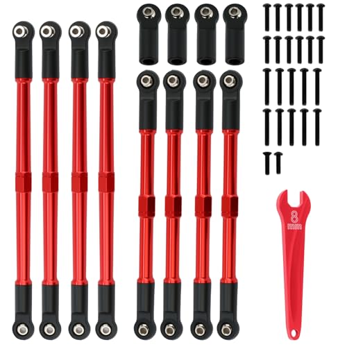 Spurstangen-Upgrade-Teile für 1/10 E-Revo2.0 Summit 5319X 5338R 7075 (Rot) von POLANTA
