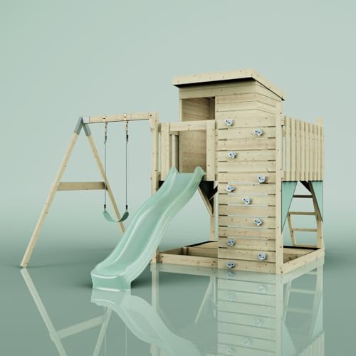 PolarPlay Spielturm Alma aus Holz in Grün Kinderschaukel PolarPlay Spielturm Alma aus Holz in Grün Kinderschaukel von POLAR PLAY
