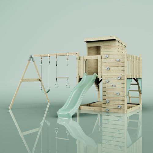 PolarPlay Spielturm Björn aus Holz in Grün Trapezstange PolarPlay Spielturm Björn aus Holz in Grün Trapezstange von POLAR PLAY