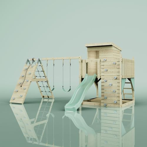 PolarPlay Spielturm Frida aus Holz in Grün Kinderschaukel PolarPlay Spielturm Frida aus Holz in Grün Kinderschaukel von POLAR PLAY