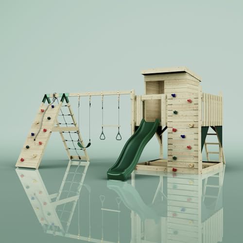 PolarPlay Spielturm Frida aus Holz in Grün Trapezstange PolarPlay Spielturm Frida aus Holz in Grün Trapezstange von POLAR PLAY