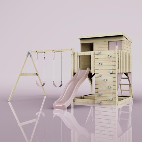 PolarPlay Spielturm Nils aus Holz in Rosa Kinderschaukel PolarPlay Spielturm Nils aus Holz in Rosa Kinderschaukel von POLAR PLAY