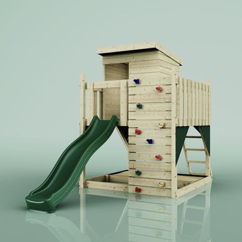 PolarPlay Stelzenhaus Polarlicht aus Holz in Grün von POLAR PLAY