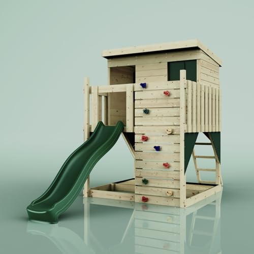 PolarPlay Stelzenhaus Polarstern aus Holz in Grün von POLAR PLAY
