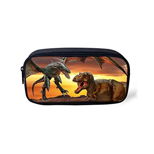 POLERO Dinosaurier Federmappe Federmäppchen Tyrannosaurus Rex Pterodaktylus Mäppchen Schule Federtasche Schlampermäppchen Etui für Stifte von POLERO