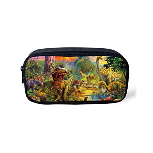 POLERO Federmäppchen Tyrannosaurus Rex Triceratops Spinosaurus Tanystropheus Pterodaktylus Dinosaurier Schlamperetui Kinder Student Federtasche mit T-Rex World Print Design POLERO Federmäppchen Tyrannosaurus Rex Triceratops Spinosaurus Tanystropheus Pterodaktylus Dinosaurier Schlamperetui Kinder Student Federtasche mit T-Rex World Print Design von POLERO