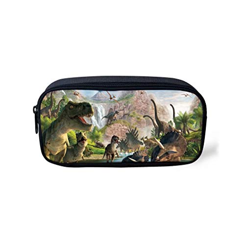 POLERO Federtasche Junge Large Capacity Federmäppchen Tyrannosaurus Rex Pterodaktylus Spinosaurus Tanystropheus Dilophosaurus Dinosaurier Mäppchen von POLERO