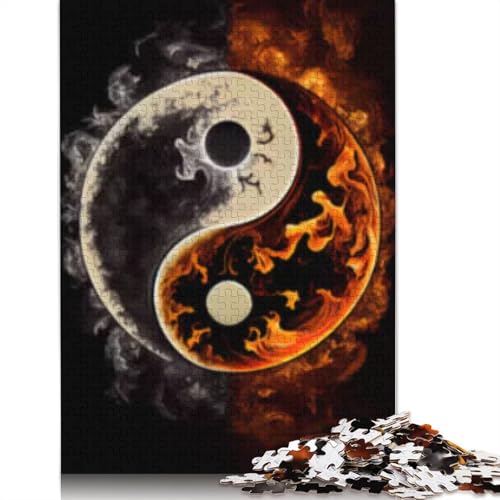 1000 Puzzleteile, Yin und Yang mit Schattenflammen für Erwachsene, Halloween-Puzzle, einzigartige Heimdekoration, 38 x 26 cm 1000 Puzzleteile, Yin und Yang mit Schattenflammen für Erwachsene, Halloween-Puzzle, einzigartige Heimdekoration, 38 x 26 cm von POLIUAWS