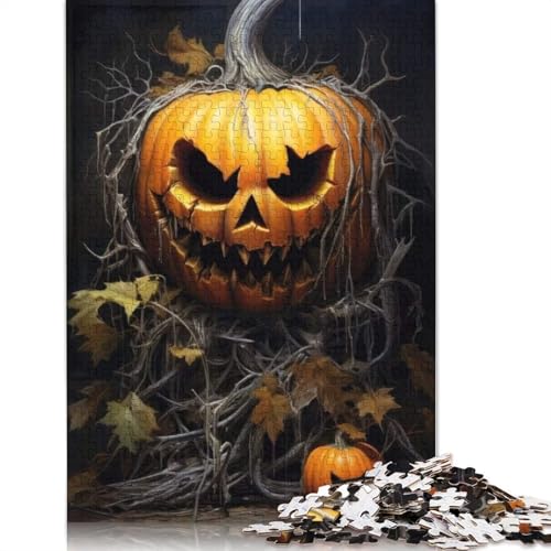 1000 Stück Halloween-Kürbis-Papierpuzzle für Erwachsene, pädagogisches Spiel, Herausforderungsspielzeug, 1000 Teile (38 x 26 cm) von POLIUAWS