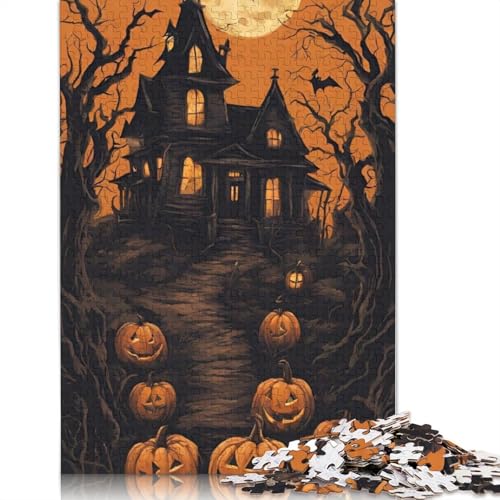 1000 Stück Halloween-Kürbis-Puzzles für Erwachsene und Jugendliche, Lernspiele für Zuhause, DIY-Spielzeug, Weihnachtsgeschenke, 1000 Teile (38 x 26 cm) von POLIUAWS