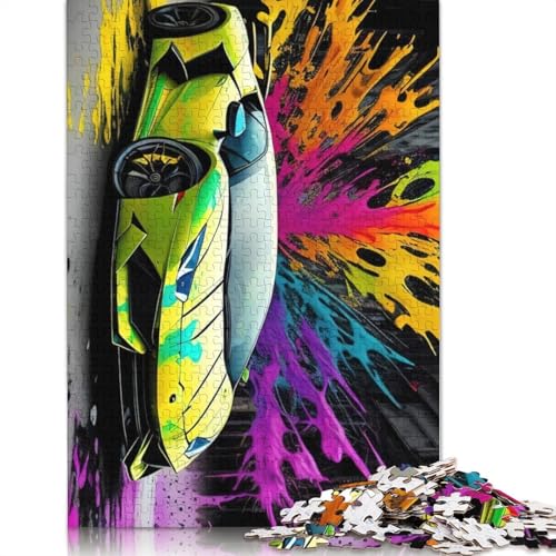 1000 Stück bunte Sportwagen-Papierpuzzles für Erwachsene, Puzzles, Weihnachtsgeschenke, Lernspielzeug, Spielzeug, 1000 Teile (38 x 26 cm) von POLIUAWS