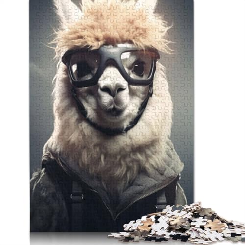 1000 Teile Alpaka-Fallschirmspringer-Tierpuzzle, Schwierigkeitsgrad, Lernspiele, Spielzeug, 1000 Teile (75 x 50 cm) von POLIUAWS