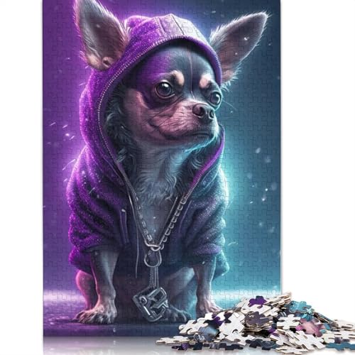 1000 Teile Art Beagle Hip Hop-styles Puzzle für Erwachsene, Halloween-Geschenk, Puzzle, Lernspiel, Herausforderung, Spielzeug, 1000 Teile (75x50cm) von POLIUAWS