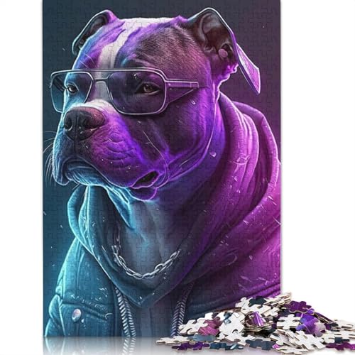 1000 Teile Art Beagle Puzzle im Hip-Hop-Stil für Erwachsene und Jugendliche, Holzpuzzle, nachhaltiges Puzzle für Erwachsene | Spiele 1000 Teile (75 x 50 cm) von POLIUAWS