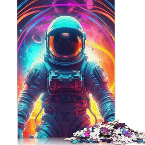 1000 Teile Astronaut Kunst Puzzle für Erwachsene und Jugendliche, Lernspielzeug aus Papier, 1000 Teile (38x26cm) von POLIUAWS