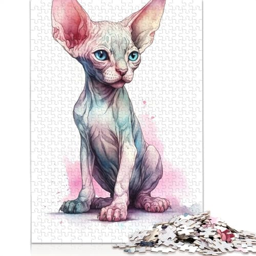 1000 Teile Baby-Sphinx-Katze-Kätzchen-Puzzles, Schwierigkeitsgrad Puzzle, Lernspiele, Spielzeug, 1000 Stück (38 x 26 cm) von POLIUAWS