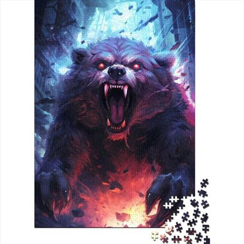 1000 Teile Bär Attack Puzzle für Erwachsene und Jugendliche, Papierpuzzle, Lernspiel, Herausforderung, Spielzeug, Geburtstagsgeschenke, 1000 Teile (38x26cm) von POLIUAWS