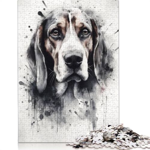 1000 Teile Beagle-Hund-Welpenliebe-Puzzle für Erwachsene, Schwierigkeitsgrad: Puzzle, Lernspielzeug, Spiele, 1000 Teile (75 x 50 cm) von POLIUAWS