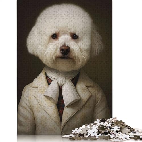 1000 Teile Bichon Frise Hund Niedliche Puzzles Schwierigkeitsgrade Puzzles Lernspiele Spielzeug 1000 Stück (38x26cm) von POLIUAWS