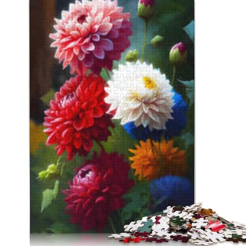 1000 Teile Blumen Mutter Dahlien Puzzle Erwachsene Halloween Geschenk Puzzle Erwachsene Puzzle Puzzle für Erwachsene Einzigartige Wohnkultur Dekorationen und Geschenke 1000 Teile (38x26cm) von POLIUAWS