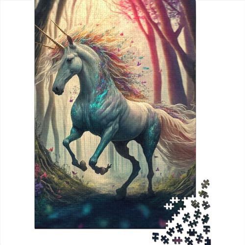 1000 Teile Cartoon-Einhorn-Puzzles für Erwachsene und Jugendliche, Lernspielzeug aus Papier, 1000 Teile (38 x 26 cm) von POLIUAWS