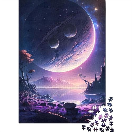 1000 Teile Cosmos Mountain Lake Puzzle für Erwachsene und Jugendliche, Lernspielzeug aus Holz zum Lernen, 1000 Teile (75 x 50 cm) von POLIUAWS