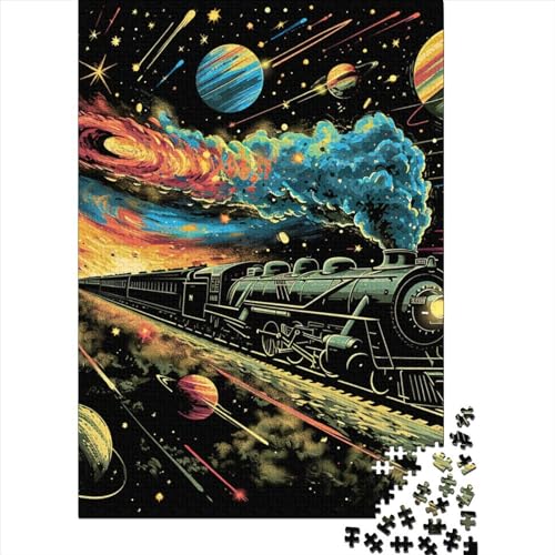 1000 Teile Dampfzug Puzzle für Erwachsene und Jugendliche, Holzpuzzle, Puzzle für Erwachsene, 1000 Teile (75x50cm) von POLIUAWS
