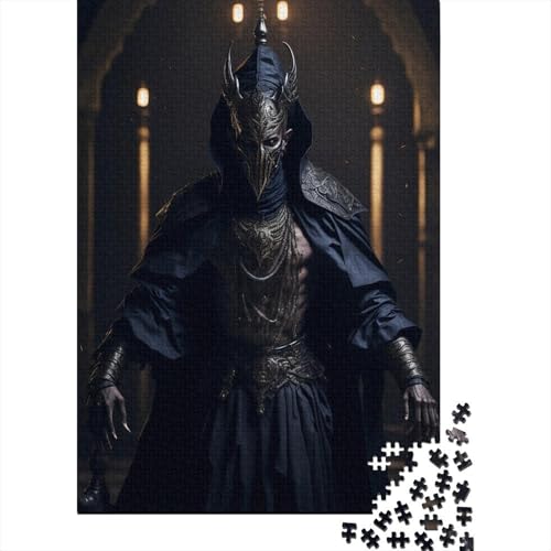 1000 Teile Dark Warrior Puzzle für Erwachsene, Halloween-Geschenk, Erwachsenenpuzzle, Heimdekoration, 1000 Teile Puzzle (38x26cm) von POLIUAWS