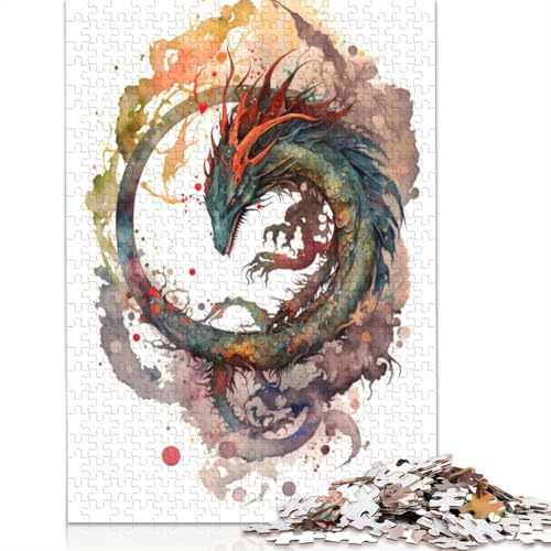1000 Teile Dragon Puzzles, Schwierigkeitsgrad für Erwachsene, entspannende Spiele, Spielzeug, 1000 Stück (75 x 50 cm) von POLIUAWS