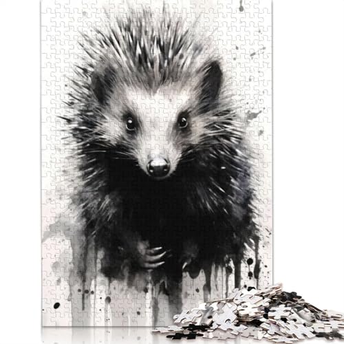 1000 Teile Echidna Beauty Black Ink Puzzles Schwierigkeitsgrad Puzzles Lernspiele Spielzeug 1000 Stück (75 x 50 cm) von POLIUAWS