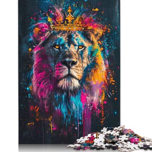 1000 Teile Expressive Kink Lion Puzzle Puzzle Schwierigkeitsgrad Puzzle Lernspiel Spielzeug 1000 Stück (38x26cm) von POLIUAWS