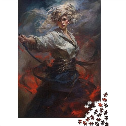 1000 Teile Frauen Fantasy Krieger Erwachsene Halloween Geschenk Holzpuzzle Erwachsene Puzzle 1000 Teile (75x50cm) von POLIUAWS