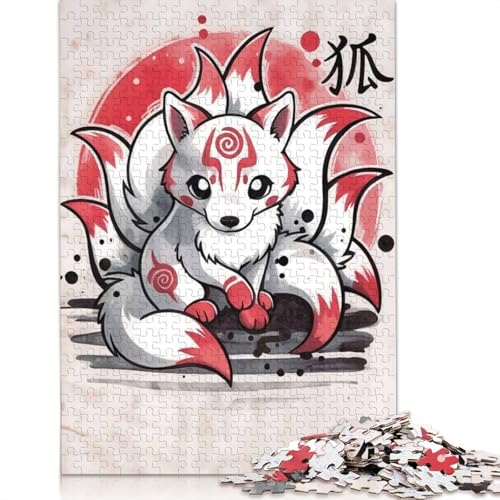 1000 Teile Fuchs Kitsune Japanische Puzzles Puzzle Schwierigkeitsgrad Puzzle Lernspiele Spielzeug 1000 Stück (38x26cm) von POLIUAWS