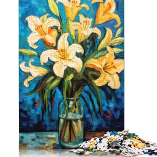 1000 Teile Gelbe Lilien Puzzle für Erwachsene und Teenager, Lernspiele für Zuhause, DIY Spielzeug, Weihnachtsgeschenke, 1000 Teile (38x26cm) von POLIUAWS