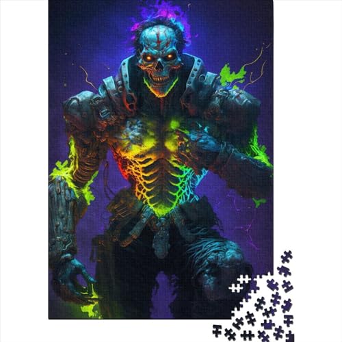 1000 Teile Gepanzertes Zombie Puzzle für Erwachsene, Halloween-Geschenk, Holzpuzzle für Erwachsene, 1000 Teile (75 x 50 cm) von POLIUAWS