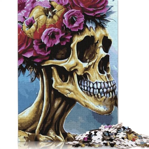 1000 Teile Gothic Skelett Puzzle für Erwachsene, Papierpuzzle, Halloween-Geschenke, Puzzles für Erwachsene, Lernspiel, Herausforderung Spielzeug, 1000 Teile (38 x 26 cm) von POLIUAWS