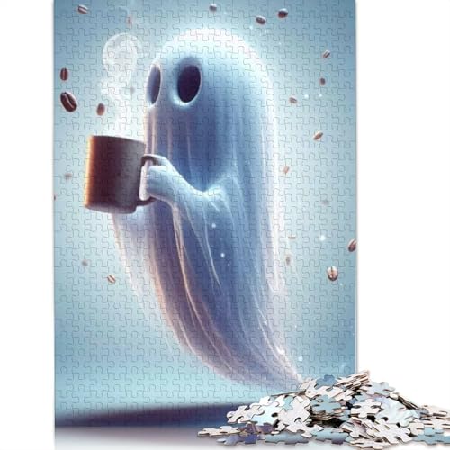 1000 Teile Halloween Geister Puzzle für Erwachsene, Halloween-Geschenk, Holzpuzzle für Teenager, einzigartige Geschenke für Zuhause und Geschenke 1000 Stück (75x50cm) von POLIUAWS