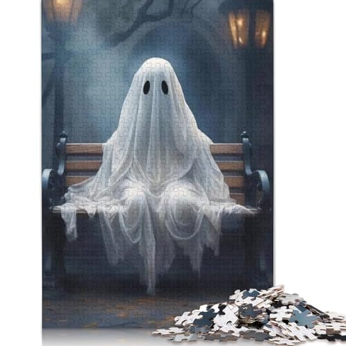 1000 Teile Halloween-Gespensterpuzzle für Erwachsene, Halloween-Geschenk für Erwachsene, einzigartige Dekorationen und Geschenke, 1000 Teile (75x50cm) von POLIUAWS