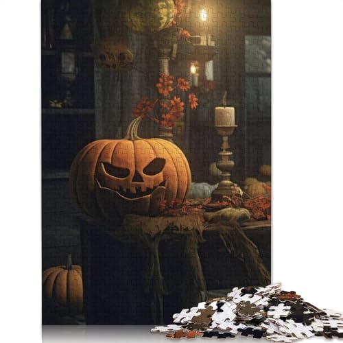 1000 Teile Halloween-Kürbis-Puzzles für Erwachsene, Halloween-Geschenk, Lernspielzeug, 1000 Teile (38 x 26 cm) von POLIUAWS