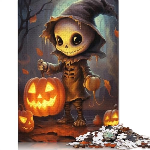 1000 Teile Halloween Skelett Puzzle Erwachsene Teenager Halloween Geschenk für Teenager Männer Frauen 1000 Teile (75x50cm) von POLIUAWS